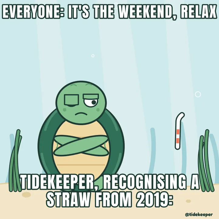 Everyone: relax, it's the weekend. Tidekeeper: recognises a straw from 2019.